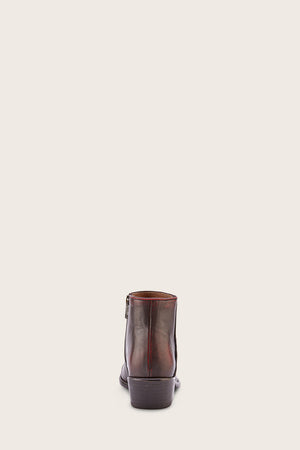 Carson Piping Bootie - Black/Scarlet - Back