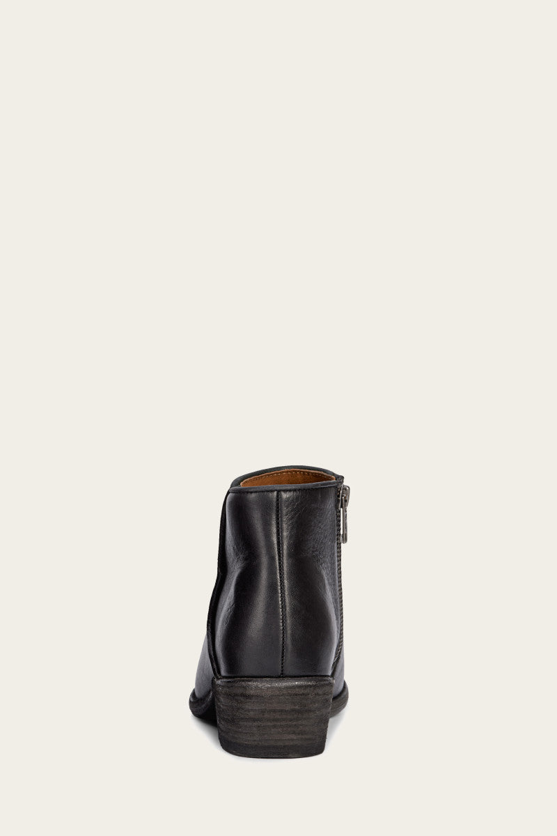 Carson Piping Bootie - Tumbled Black - Back