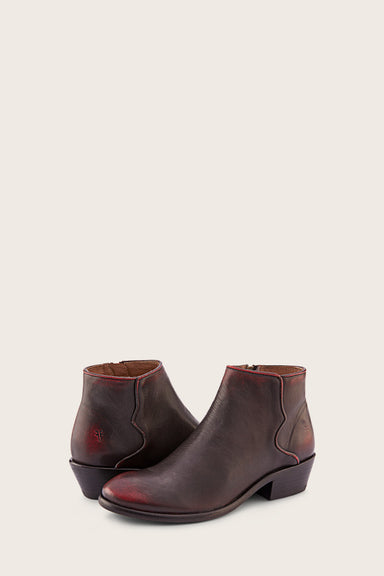 Carson Piping Bootie - Black/Scarlet - Pair