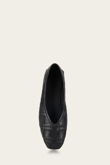 Claire Woven Flat - Black - Top Down