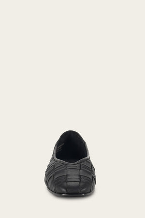 Claire Woven Flat - Black - Front