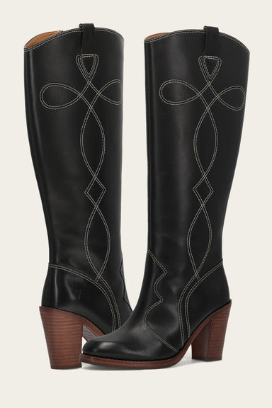Corinne Tall Deco Stitch - Black - Pair