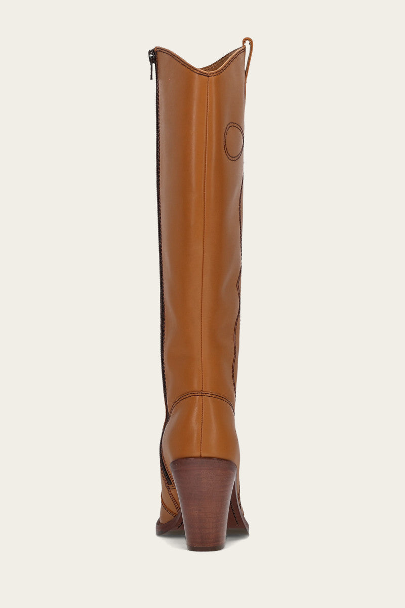 Corinne Tall Deco Stitch - Caramel - Back