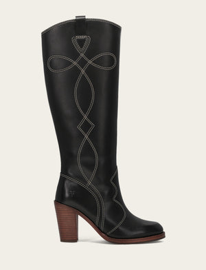 Corinne Tall Deco Stitch - Black - Outside