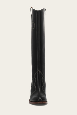 Corinne Tall Deco Stitch - Black - Front