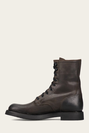 Dean Combat Lace Up - Chocolate - Inside