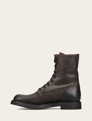 Dean Combat Lace Up - Chocolate - Inside