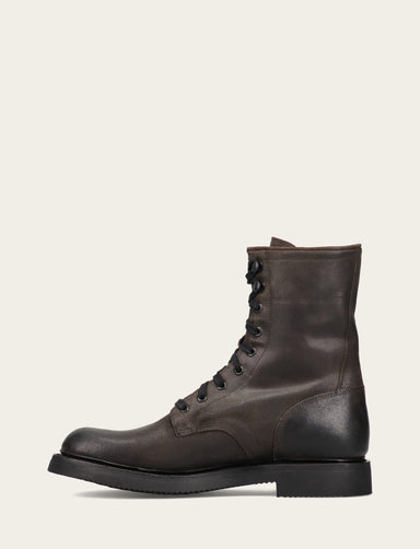 Dean Combat Lace Up - Chocolate - Inside