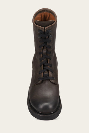 Dean Combat Lace Up - Chocolate - Top Down
