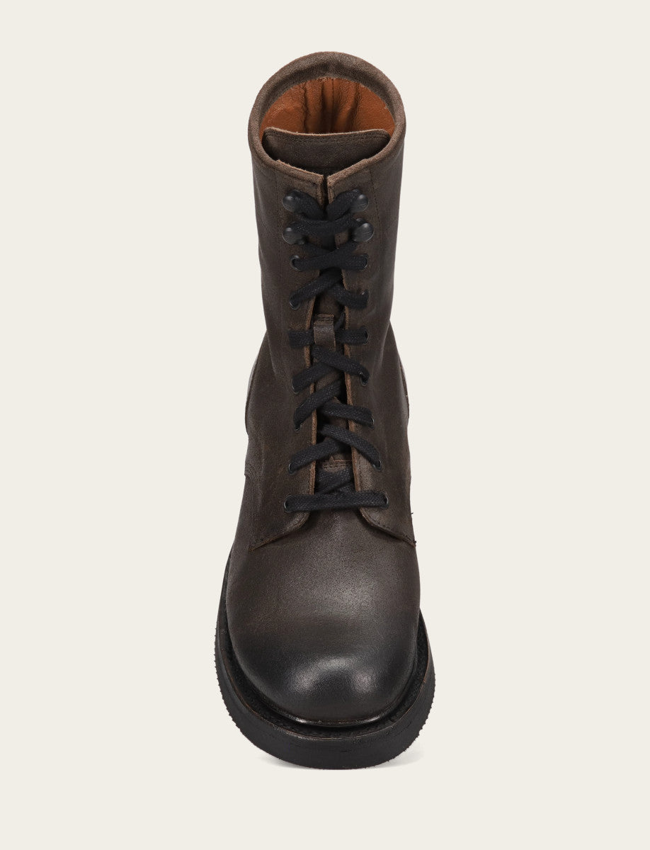 Dean Combat Lace Up - Chocolate - Top Down
