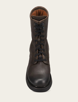 Dean Combat Lace Up - Chocolate - Top Down