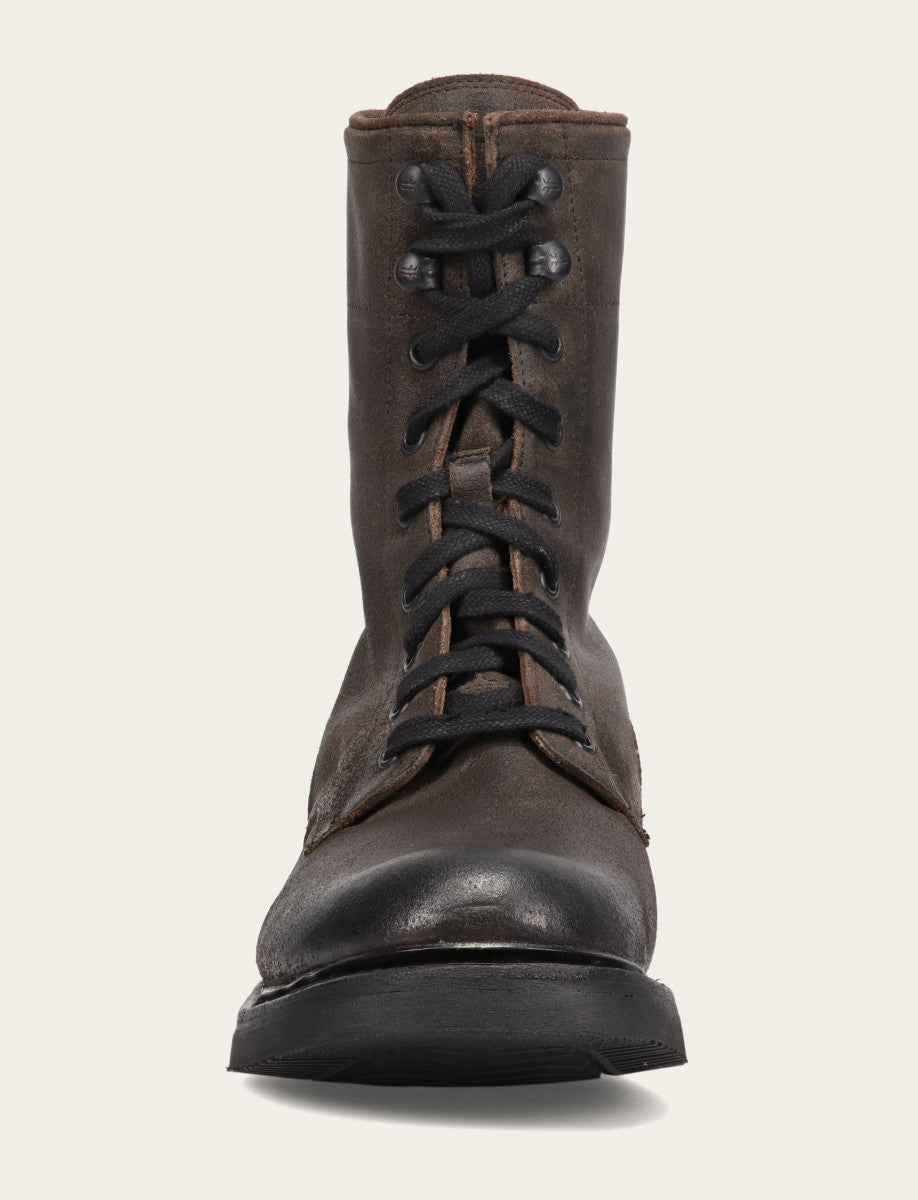 Dean Combat Lace Up - Chocolate - Front