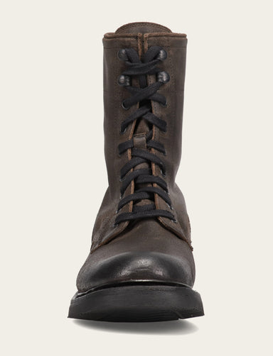 Dean Combat Lace Up - Chocolate - Front