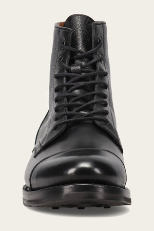 Dylan Lace Up - Black Scotchgrain - Front