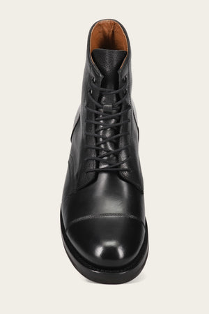 Dylan Lace Up - Black Scotchgrain - Top Down