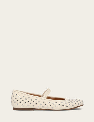 Emma Studded Mary Jane - Ecru - Outside