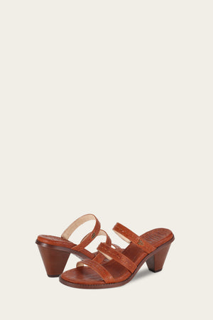 Estelle Strappy Slide - Cognac - Pair