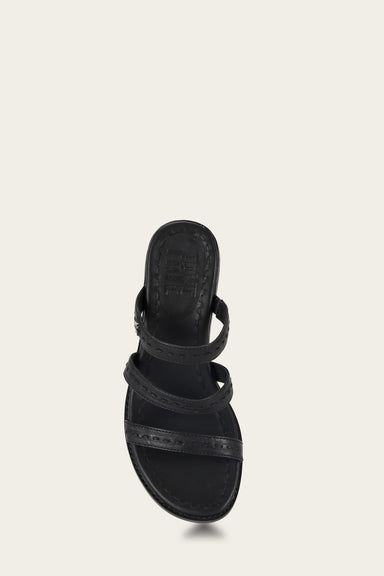 Estelle Strappy Slide - Black - Top Down