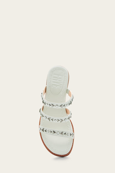 Estelle Studded Slide - White - Top Down