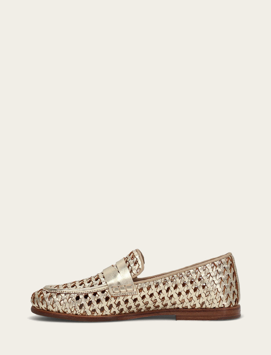 Faith Woven Loafer - Gold - Inside
