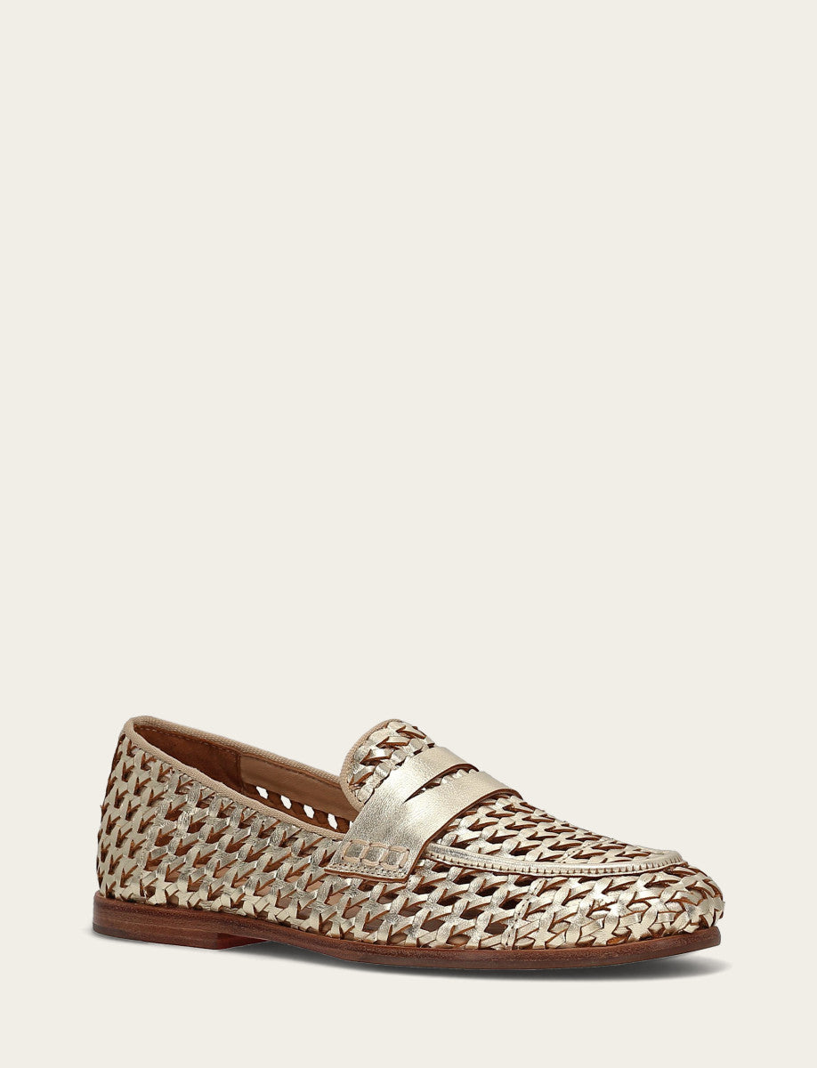 Faith Woven Loafer - Gold - Hero