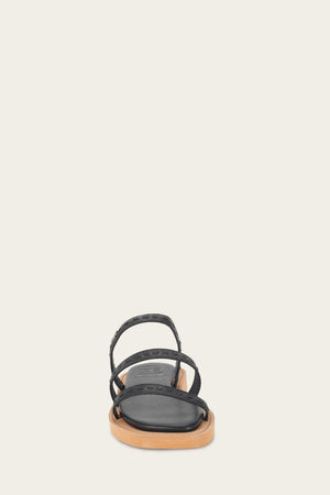 Faye Strappy Slide - Black - Front