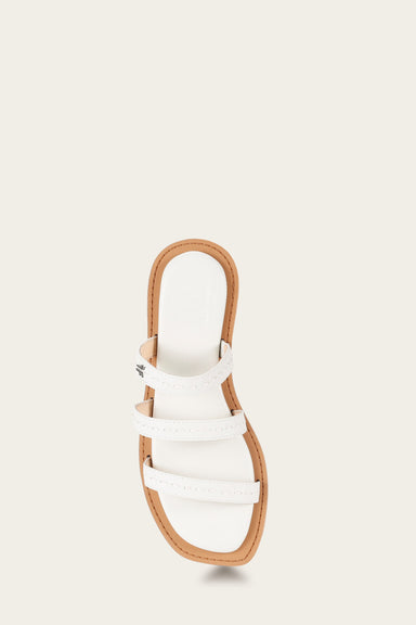 Faye Strappy Slide - White - Top Down