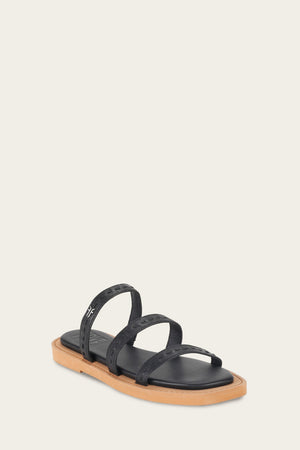 Faye Strappy Slide - Black - Hero