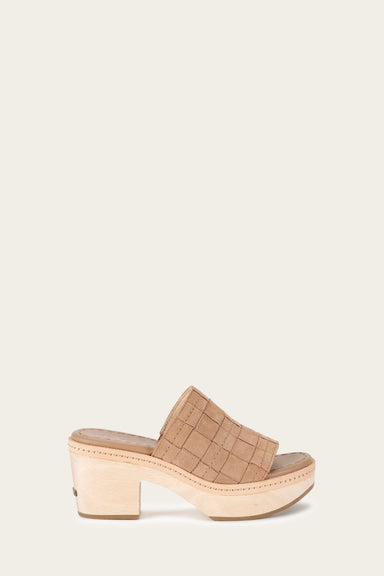 Hazel Woven Slide - Camel - Outside