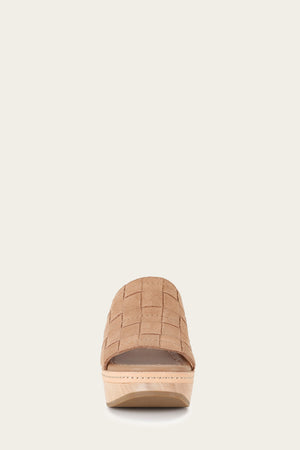 Hazel Woven Slide - Camel - Front