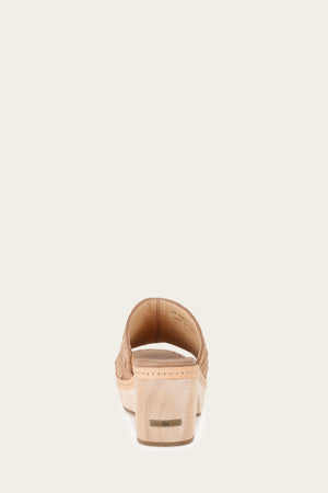 Hazel Woven Slide - Camel - Back