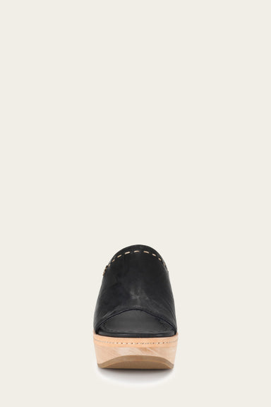 Hazel Woven Slide - Black - Front