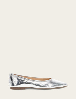 silver dress flats Frye Company Heather Ballet 9 Silver