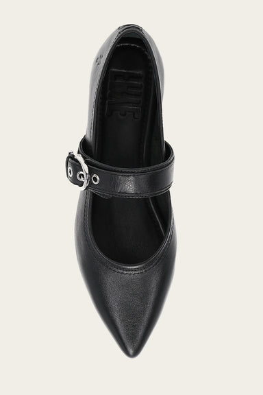 Heather Buckle Mary Jane - Black - Top Down