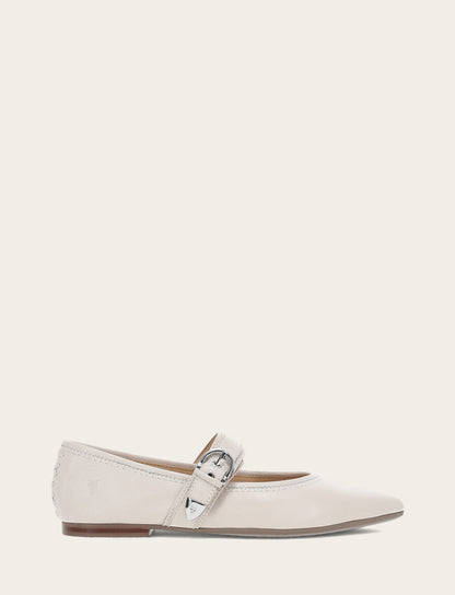 Heather Buckle Mary Jane - Ivory - Outside