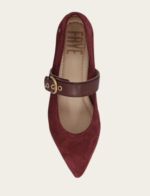 Heather Buckle Mary Jane - Garnet - Top Down