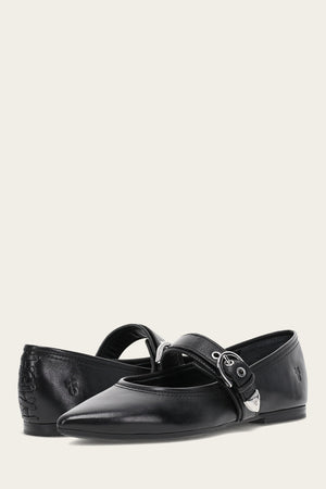 Heather Buckle Mary Jane - Black - Pair