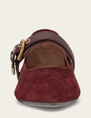 Heather Buckle Mary Jane - Garnet - Front
