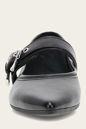 Heather Buckle Mary Jane - Black - Front