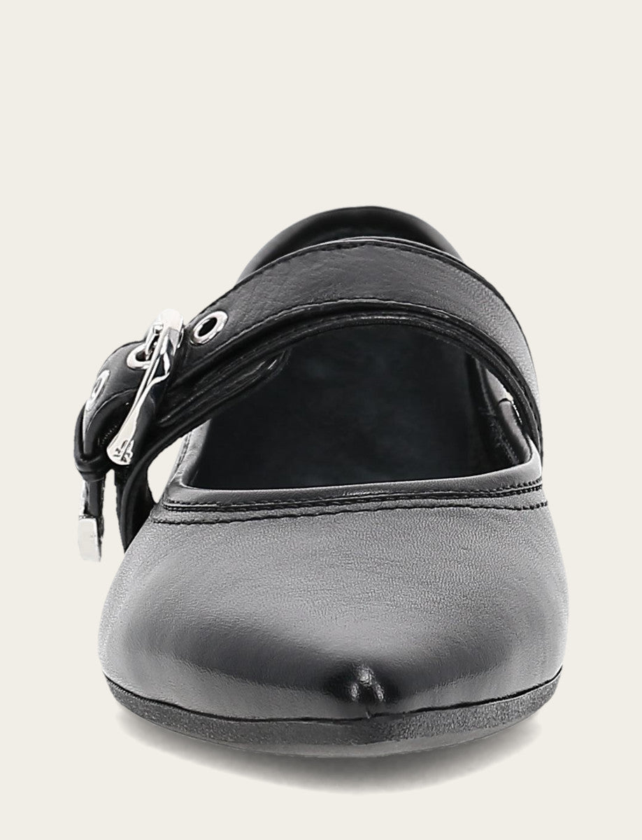 Heather Buckle Mary Jane - Black - Front