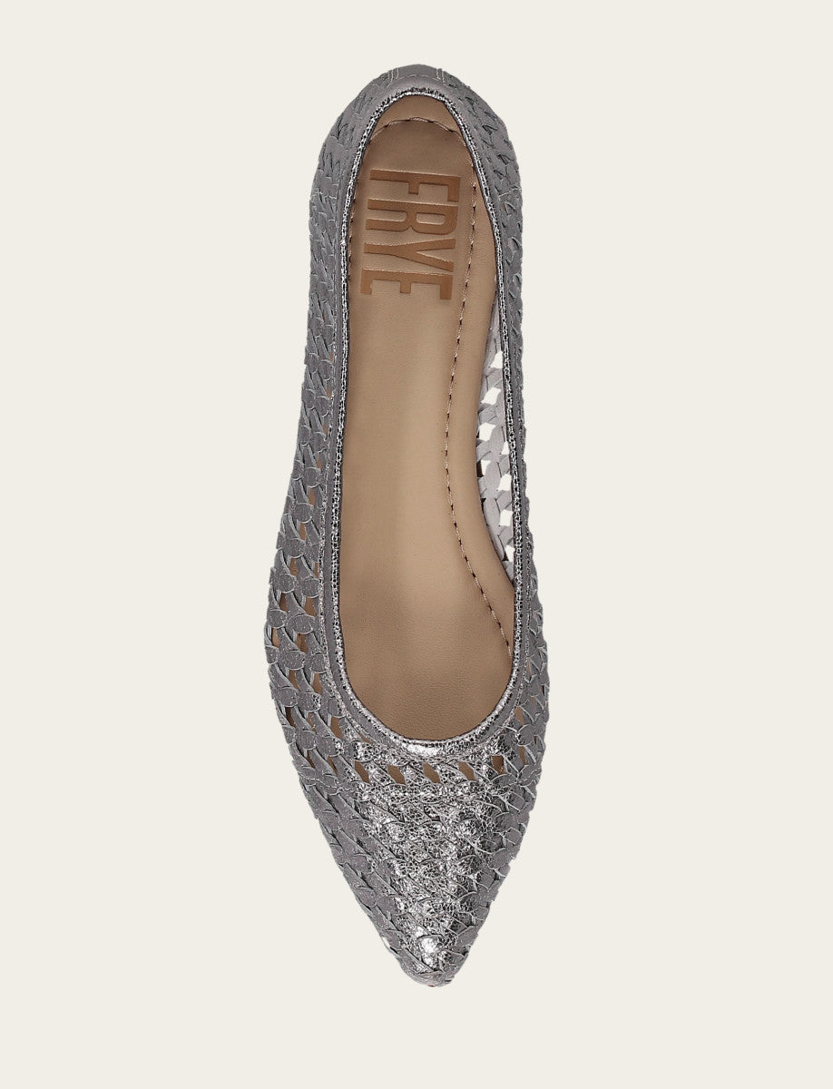 Heather Woven Ballet - Platinum - Top Down