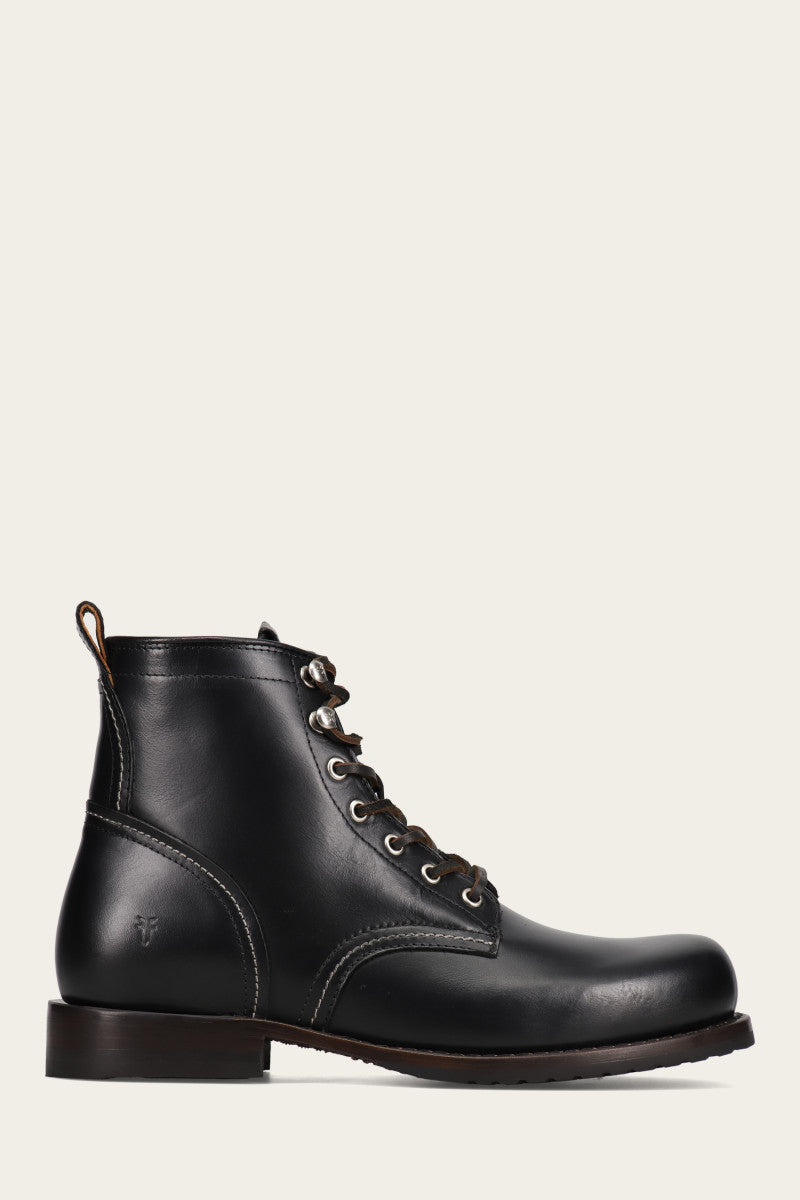Frye Hudson Workboot Plain Toe Black