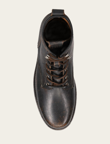 Hudson Workboot Plain Toe - Antique Black - Top Down