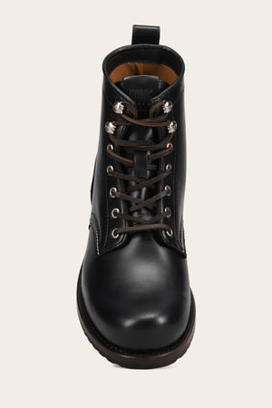 Hudson Workboot Plain Toe - Black - Top Down