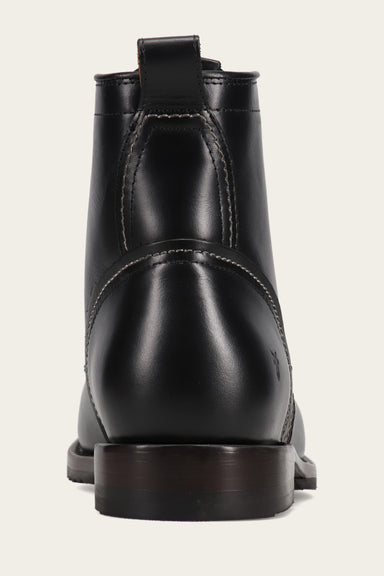 Hudson Workboot Plain Toe - Black - Back