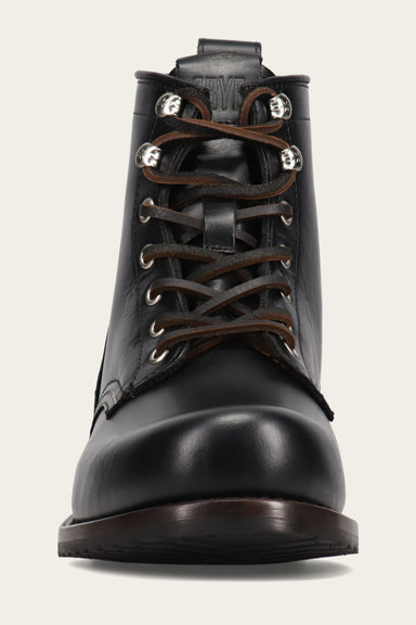 Hudson Workboot Plain Toe - Black - Front