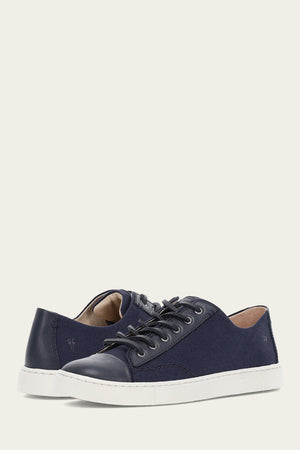 Ivy Canvas Low Lace - Navy - Pair