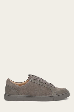Frye Ivy Court Low Lace Sneaker 6 US Silver Mirror
