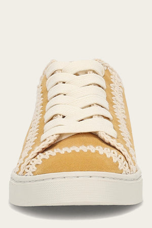 Ivy Crochet Low Lace Sneaker - Marigold - Front