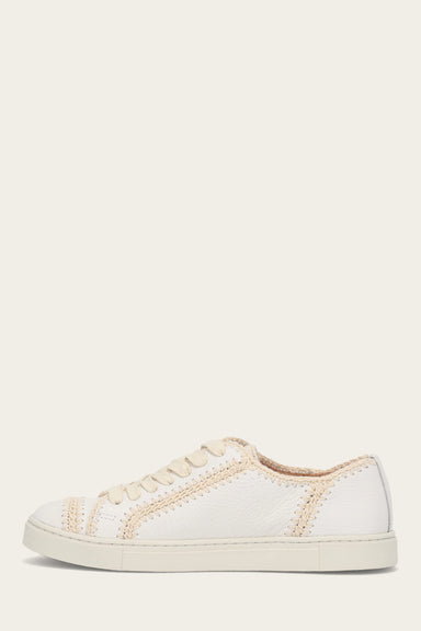 Ivy Crochet Low Lace Sneaker - White - Inside